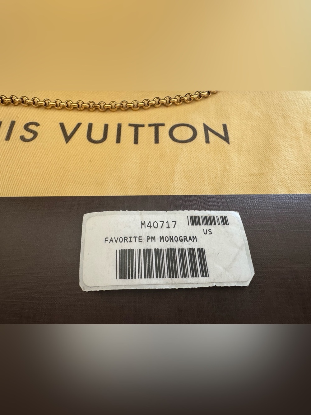 Louis Vuitton Favorite PM Monogram Canvas Brown & Gold Chain Crossbody Bag - Picture 2 of 15